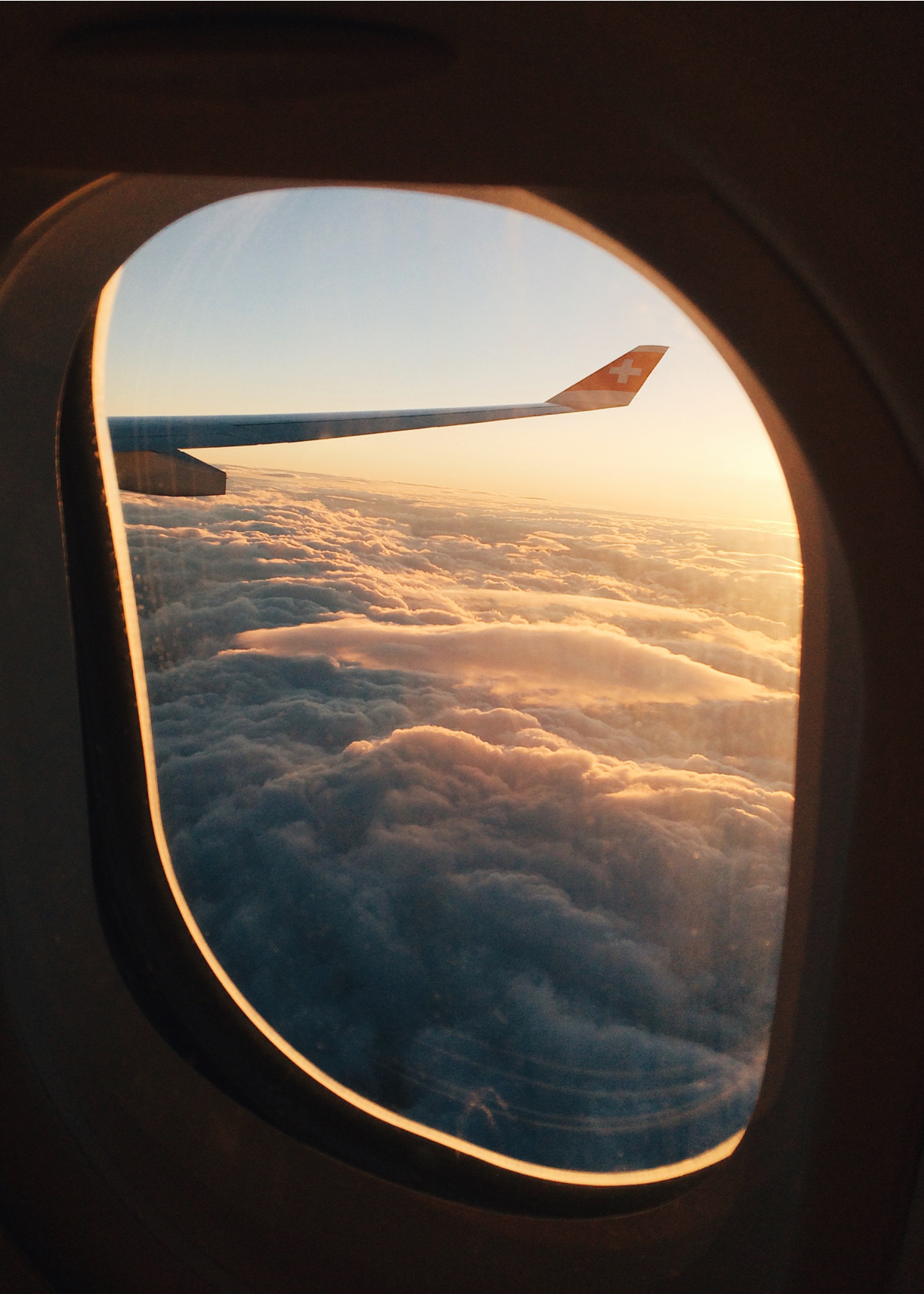 Airplane window view - Canvas Print