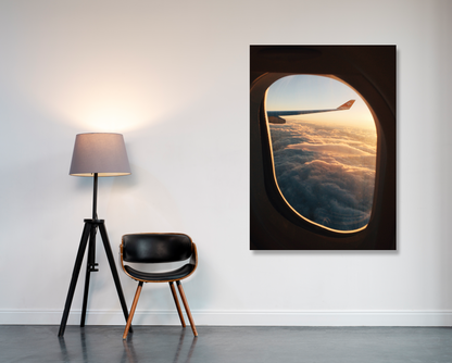 Airplane window view - Canvas Print