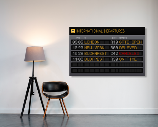 Airport Terminal Sign  - Canvas Print