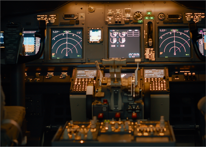 Boeing 737 Cockpit close-up  - Canvas Print